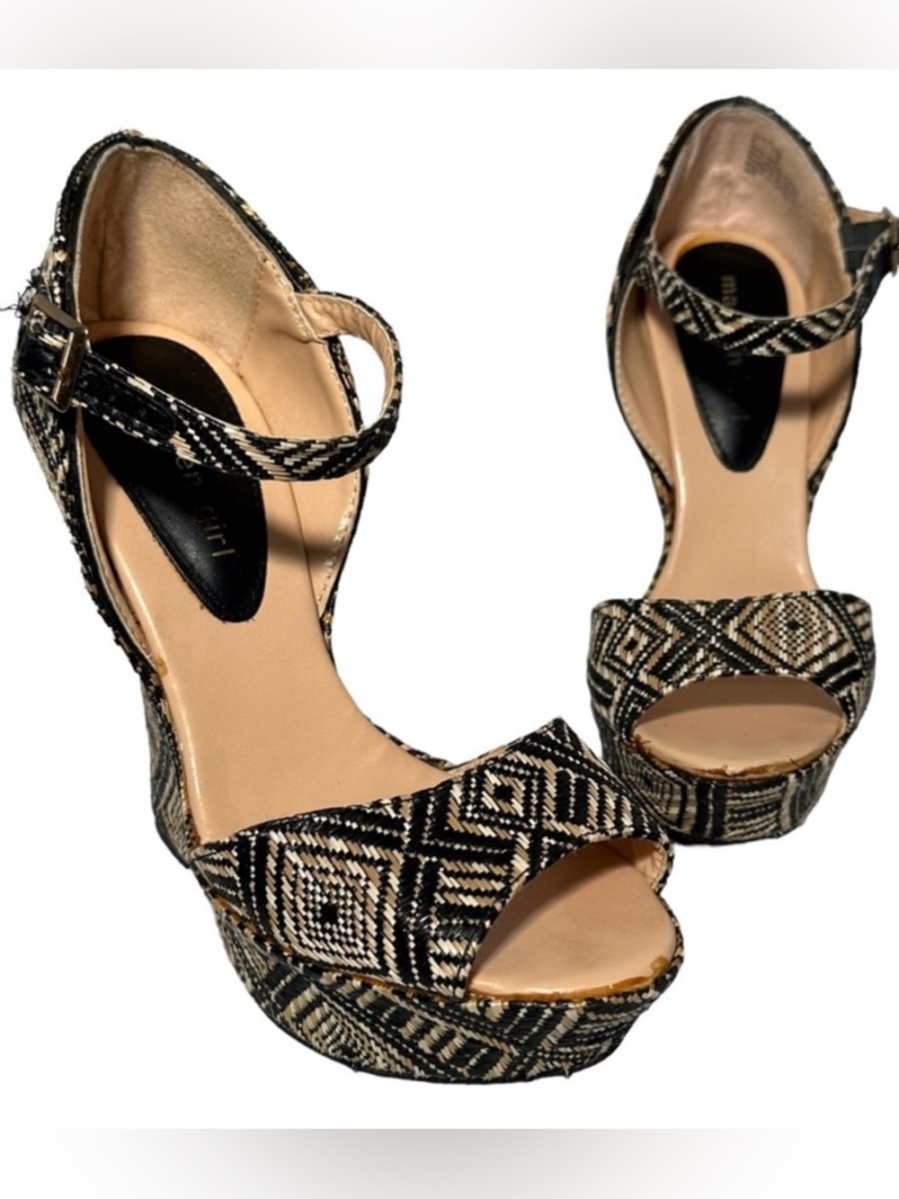 Madden Girl Wedges 8 Attitude Rattan Heels